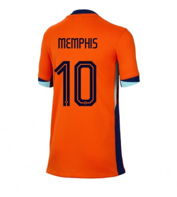 Países Bajos Memphis Depay #10 Primera Equipación Mujer Eurocopa 2024 Manga Corta